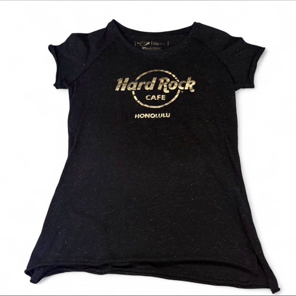 Hard Rock Cafe Black Tee with Gold Accents